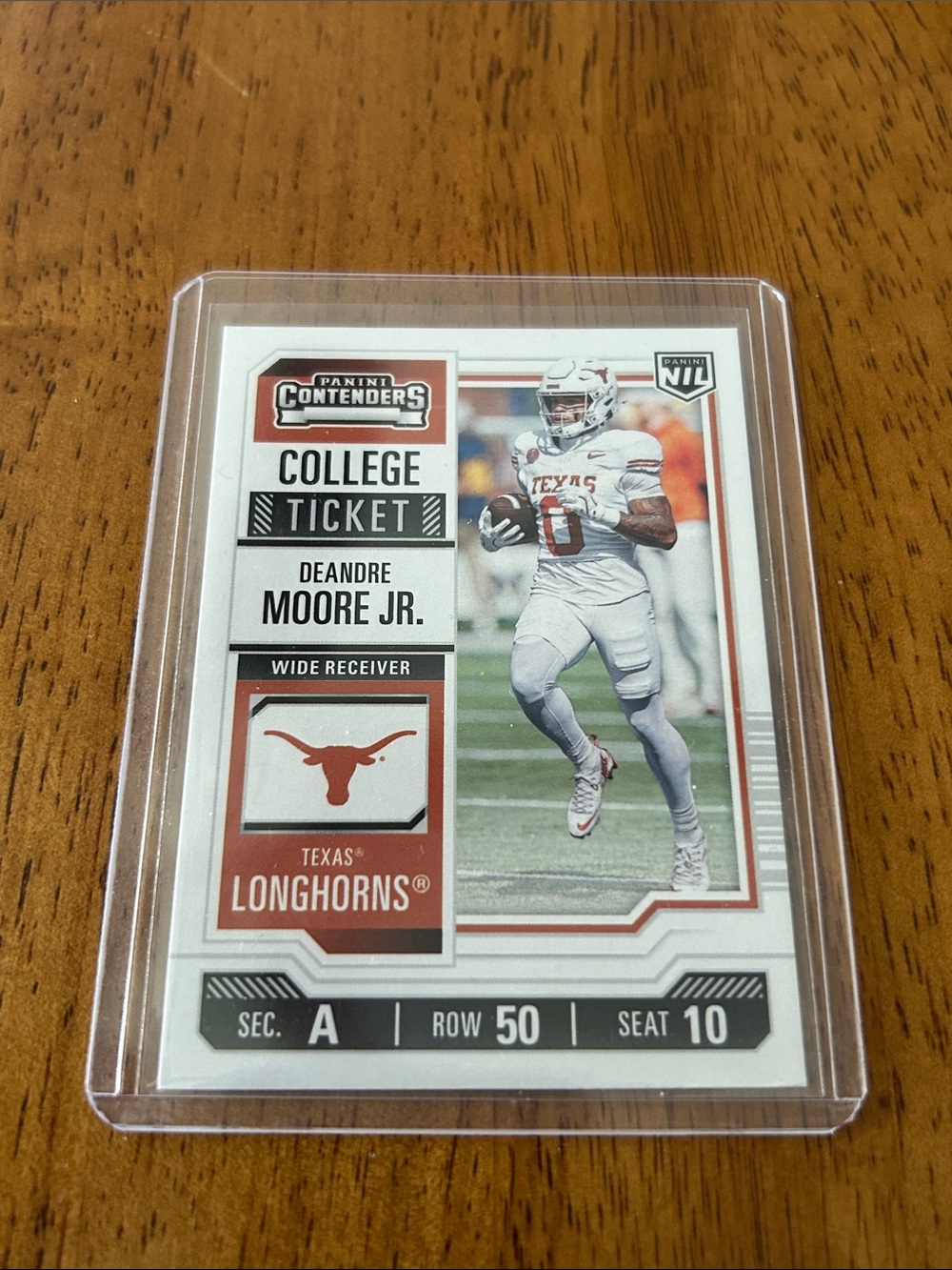Panini 2025 NIL Texas Deandre Moore Jr. #6 College Ticket Longhorns Football